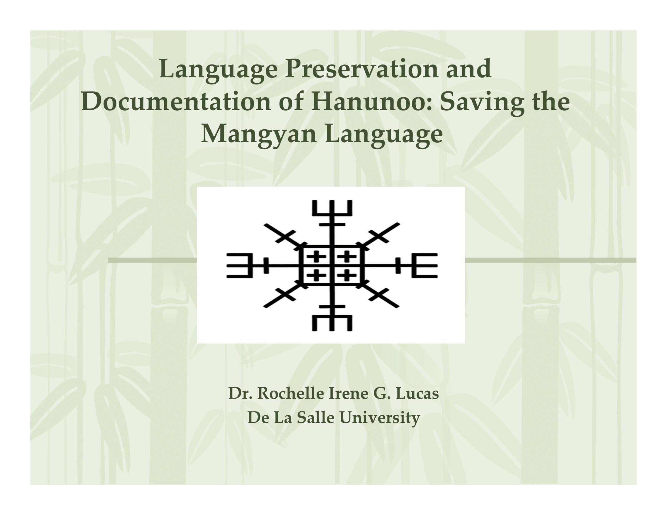Cover for Language Preservation and Documentation of Hanunoo: Saving the Mangyan Language