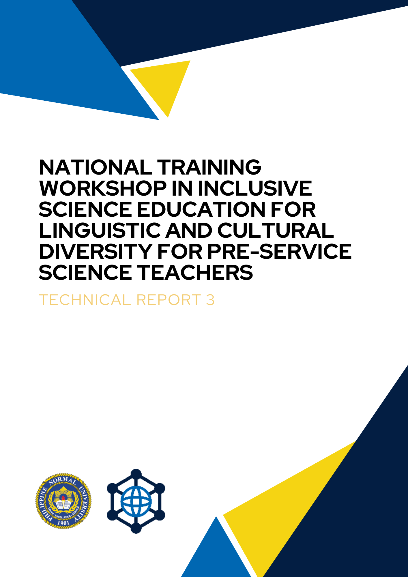 Cover for National Training Workshop in Inclusive Science Education for Linguistic and Cultural Diversity for Pre-Service Science Teachers (Technical Report 3)
