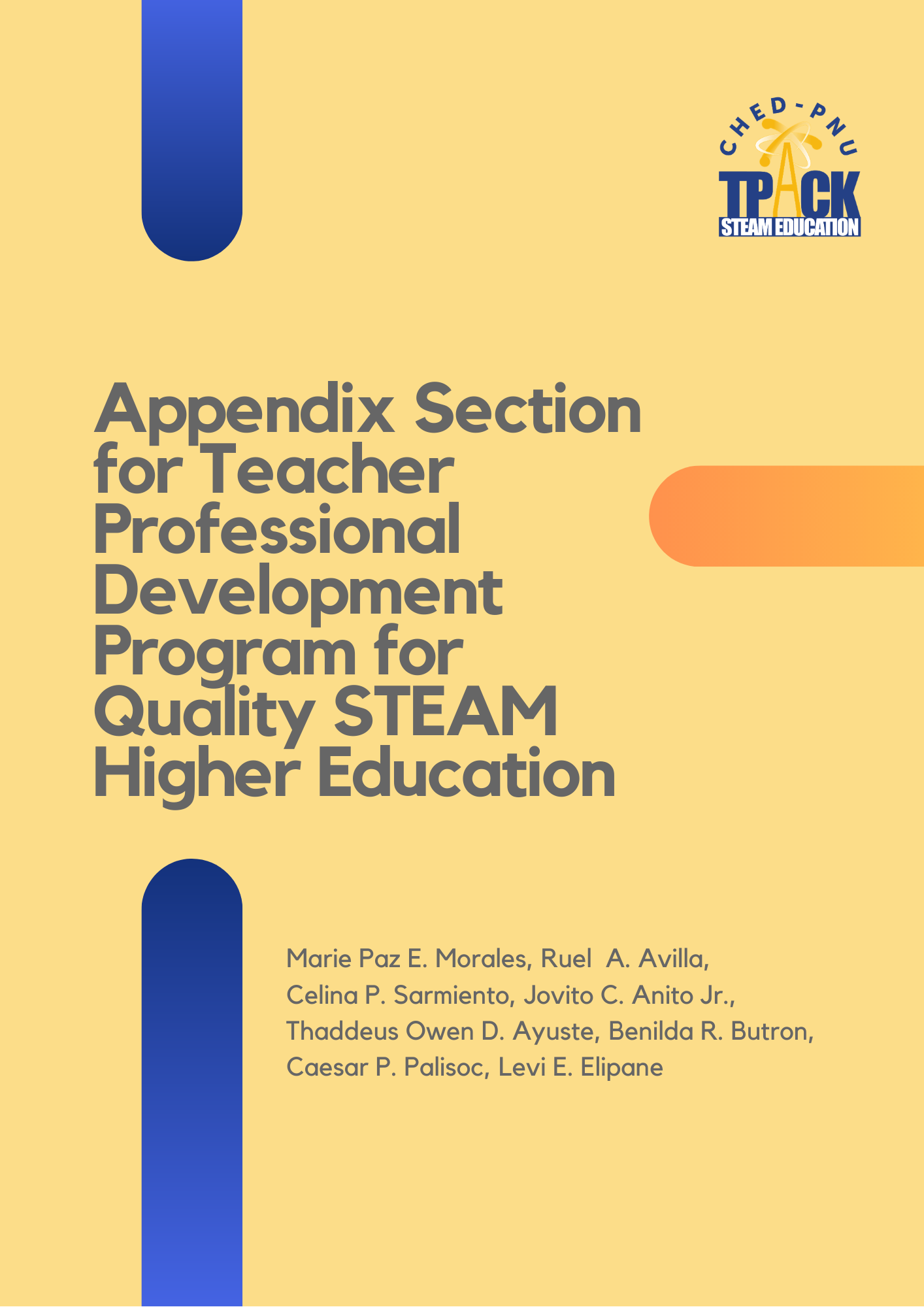 Cover for Appendix Section for Teacher Professional Development Program for Quality STEAM Higher Education