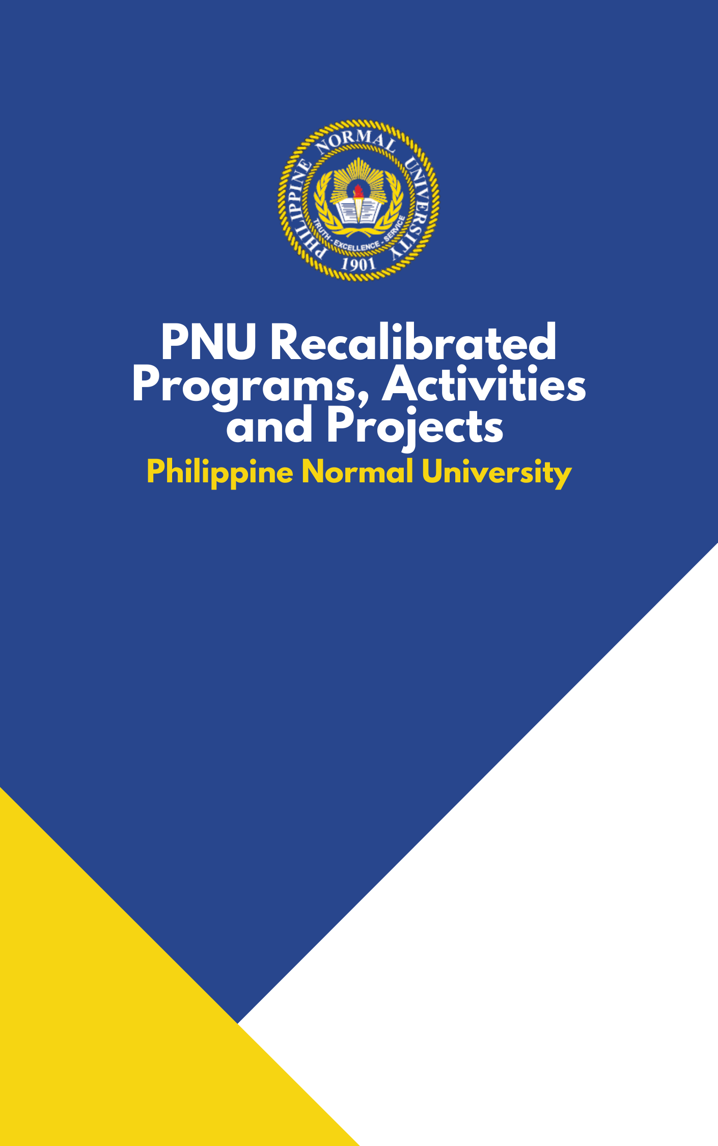 Cover for PNU Recalibrated Programs, Activities and Projects